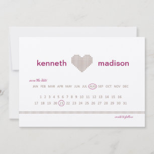 Modern Kalender Movable Save the Date Card