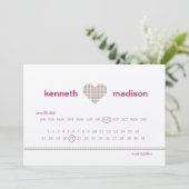 Modern Kalender Movable Save the Date Card (Stehend Vorderseite)