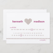 Modern Kalender Movable Save the Date Card (Vorne/Hinten)