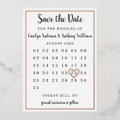 Modern Kalender Save the Date real Folieneinladung (Vorderseite)