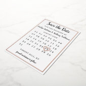 Modern Kalender Save the Date real Folieneinladung (Gedreht)