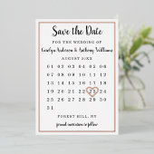 Modern Kalender Save the Date real Folieneinladung (Stehend vorne)