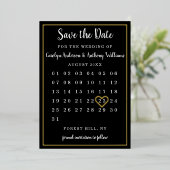 Modern Kalender Save the Date real Folieneinladung (Stehend vorne)