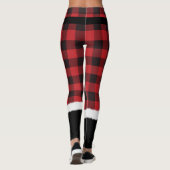 Modern Karierte Santa Costume Niedlich Weihnachten Leggings (Rückseite)