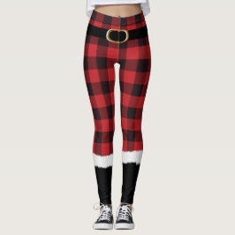 Modern Karierte Santa Costume Niedlich Weihnachten Leggings