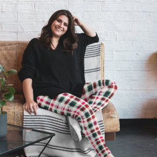 Modern Karierter Weihnachten Fröhliche Freude Leggings