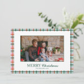 Modern Kariertes Foto Weihnachtskarte Feiertagskarte (Stehend Vorderseite)