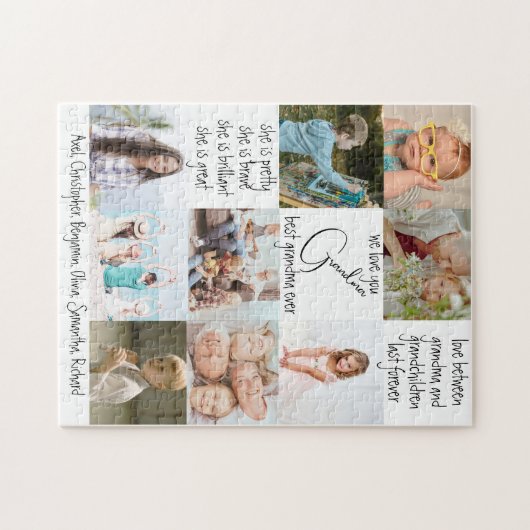 Modern Keepake Foto Collage Beste Oma je Puzzle (Horizontal)