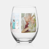 Modern Keepake Foto Collage Beste Oma je Weinglas Ohne Stiel (Vorderseite)