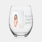 Modern Keepake Foto Collage Beste Oma je Weinglas Ohne Stiel (Rückseite)