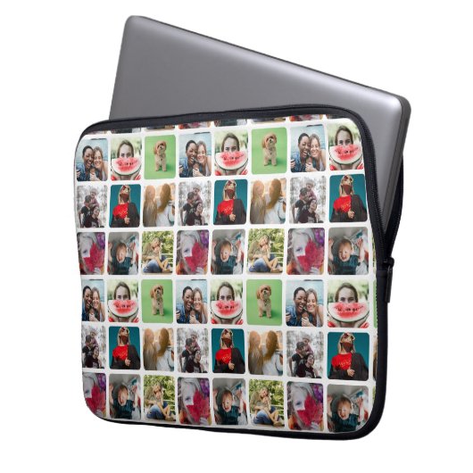 Modern Keepake Foto Collage Muster Laptopschutzhülle (Vorderseite Links)