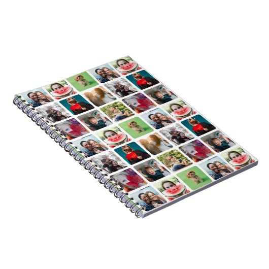 Modern Keepake Foto Collage Muster Notizblock (Rechte Seite)