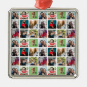 Modern Keepake Foto Collage Muster Ornament Aus Metall (Vorne)