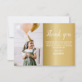 Modern Kids Gold Foto Danke Karte (Vorderseite)