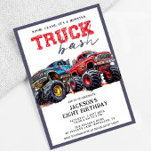 Modern Kids Monster Truck Geburtstagsparty Einladung