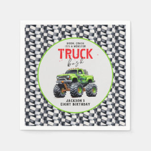 Modern Kids Monster Truck Geburtstagsparty Serviette