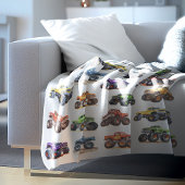 Modern Kids Monster Trucks Fleecedecke