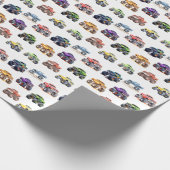 Modern Kids Monster Trucks Geschenkpapier (Ecke)