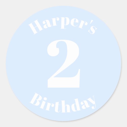 Modern Kindergeburtstag Individuelle Name Nummer h Runder Aufkleber (Vorderseite)