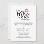 Modern Kiss Miss Goodbye Lifts Junggeselinnen-Absc Einladung (Vorderseite)