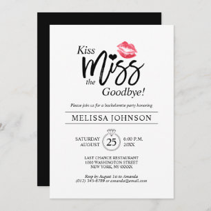 Modern Kiss Miss Goodbye Lifts Junggeselinnen-Absc Einladung