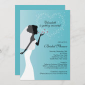 Modern Kissing Bride Bridal Dusche Einladung (Vorne/Hinten)