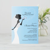 Modern Kissing Bride Bridal Dusche Einladung (Stehend Vorderseite)