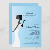 Modern Kissing Bride Bridal Dusche Einladung (Vorne/Hinten)