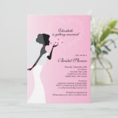 Modern Kissing Bride Bridal Dusche Einladung (Stehend Vorderseite)