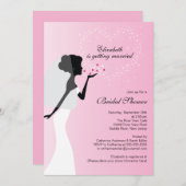 Modern Kissing Bride Bridal Dusche Einladung (Vorne/Hinten)