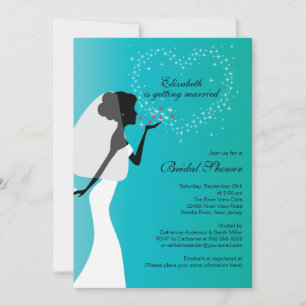 Modern Kissing Bride Bridal Dusche Einladung