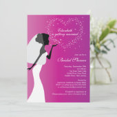 Modern Kissing Bride Bridal Dusche Einladung (Stehend Vorderseite)