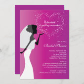 Modern Kissing Bride Bridal Dusche Einladung (Vorne/Hinten)