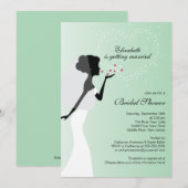 Modern Kissing Bride Bridal Dusche Einladung (Vorne/Hinten)