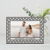 Modern klassische Weihnachtskarte Mosaik Tile Einladung (Stehend Vorderseite)