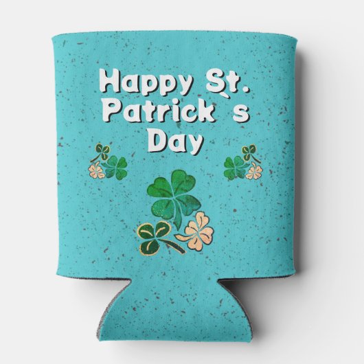 Modern Kleeblatt Clover Happy St Patrick`s Day Dosenkühler (Rückseite)
