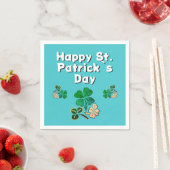 Modern Kleeblatt Clover Happy St Patrick`s Day Serviette (Beispiel)