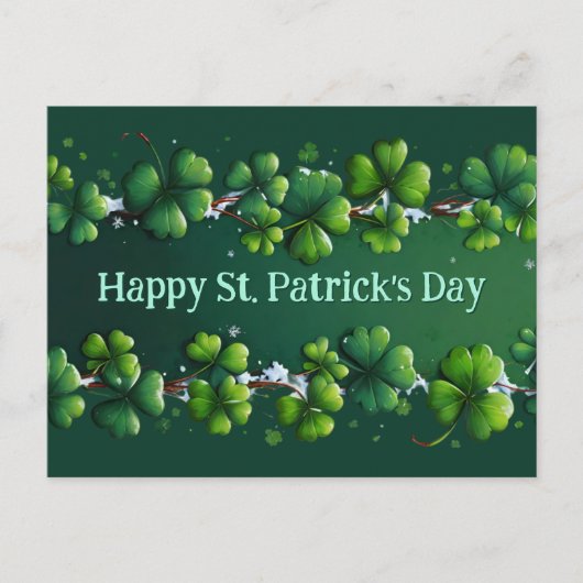 Modern Kleeblatts St. Patrick's Day Postkarte (Vorderseite)