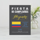 Modern: Kolumbien-Party Einladung (Stehend Vorderseite)