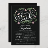 Modern kommt hier das Blumen Braut-Rosa Einladung (Vorne/Hinten)