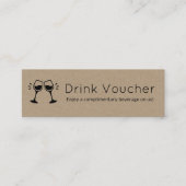 Modern Kraft Brown Cheers Glasses Drink Ticket (Vorderseite)