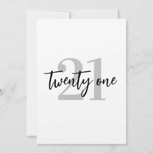 Modern Kraft Elegant 21. Geburtstag Einladung (Rückseite)
