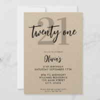 Modern Kraft Elegant 21. Geburtstag