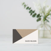 Modern Kraft Paper Grey White Geometric Consultant Visitenkarte (Stehend Vorderseite)