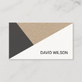 Modern Kraft Paper Grey White Geometric Consultant Visitenkarte (Vorderseite)