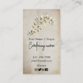 Modern Kraft Printed Gold Leaf Visitenkarte (Rückseite)