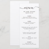 Modern Kraft Wedding Menu Menükarte (Vorne/Hinten)