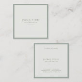 Modern kreativ Minimalistisch Schlicht Elegant Grü Quadratische Visitenkarte (Vorne/Hinten)