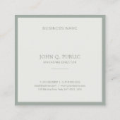 Modern kreativ Minimalistisch Schlicht Elegant Grü Quadratische Visitenkarte (Rückseite)