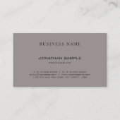 Modern kreatives, einfaches Design Trendy Brown Visitenkarte (Rückseite)